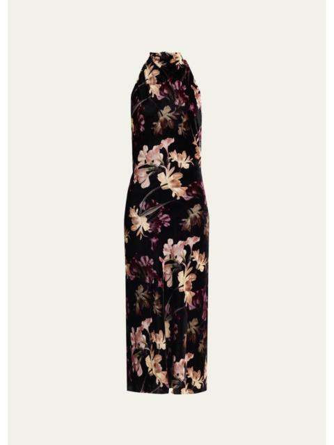 Cara Cara Fara Floral Velvet Maxi Dress