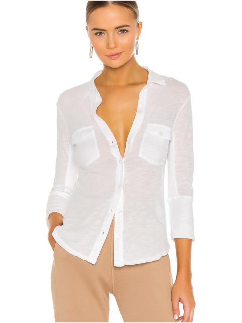 JAMES PERSE Slub Side Panel Button Front Shirt