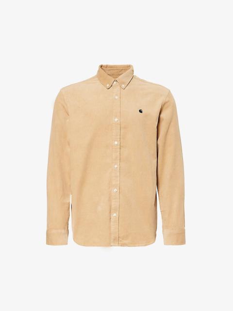 Madison brand-embroidered cotton-corduroy shirt