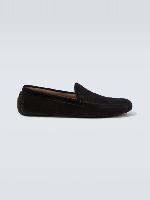 The Row New Lucca suede slip-on shoes