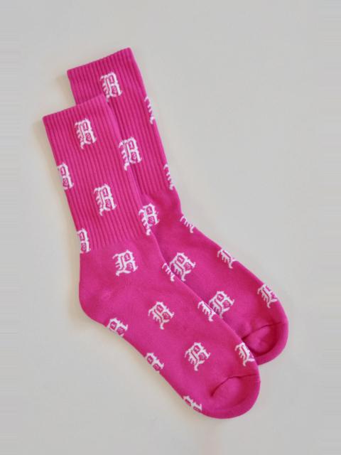 R13 R13 ALLOVER SOCKS - HOT PINK