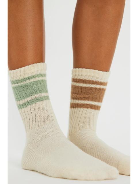 FREE PEOPLE Mono Stripe Crew 2 Pack Socks