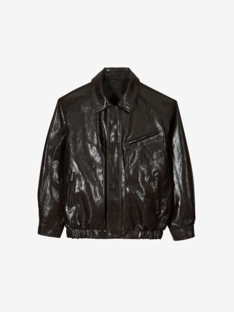 The Frankie Shop Risner Faux Leather Jacket - Dark Brown