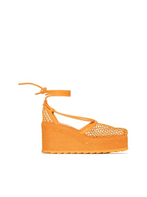Bottega Veneta net-panel 90mm wedge sandals