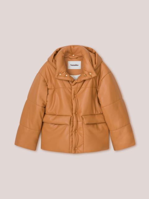 Nanushka HIDE MENS - OKOBOR™ alt-leather hooded puffer - Tan