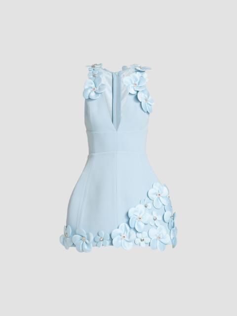 BRONX BANCO Women's Estelle Floral Appliqué Minidress - Powder Blue