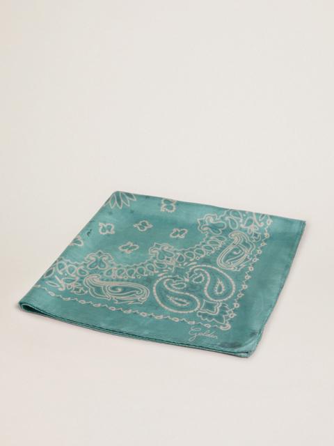Golden Goose Blue Golden Collection scarf with paisley pattern