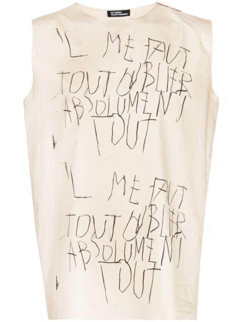 Raf Simons sketch-print cotton vest top