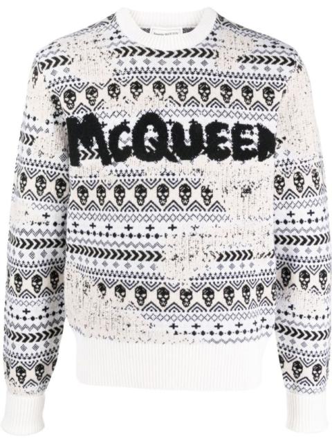 Alexander McQueen intarsia-pattern jumper