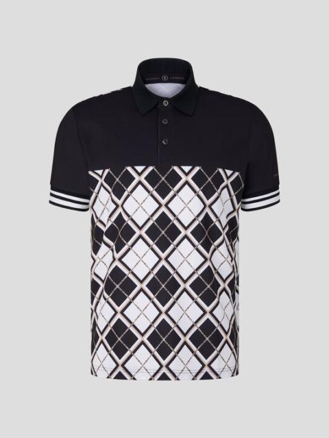 BOGNER Richard Functional polo shirt in Black/White/Beige