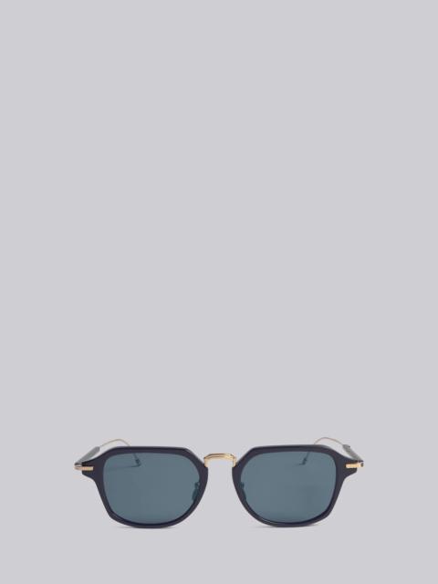 Thom Browne TB423 - Navy And White Gold Clubmaster Sunglasses