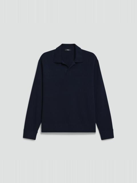 Theory Open Collar Sweater in Light Bilen