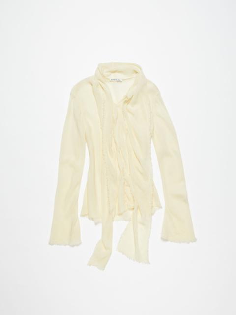 Crepe scarf blouse - Warm white