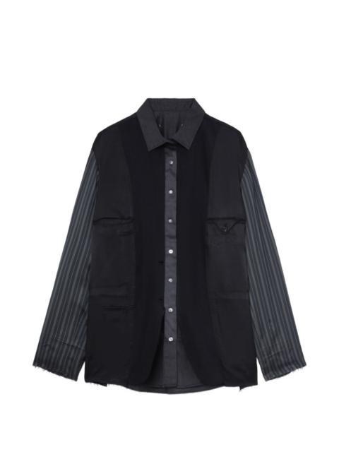 Maison Margiela striped panelled shirt jacket