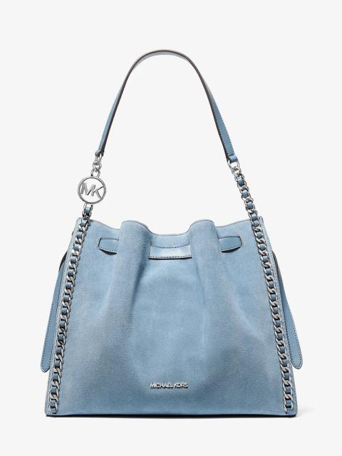 MICHAEL KORS Mina Large Suede Chain Shoulder Bag