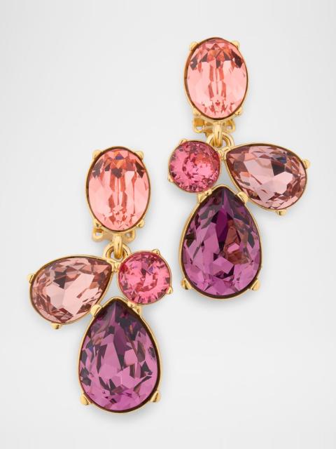 Oscar de la Renta Petal Drop Crystal Earrings
