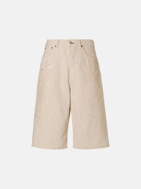 Acne Studios Distressed cotton Bermuda shorts