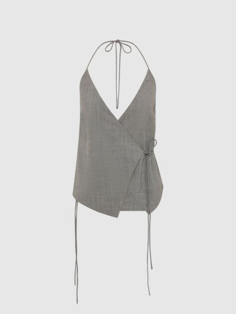 ST. AGNI Wool Rouleau Halter Top - Pumice