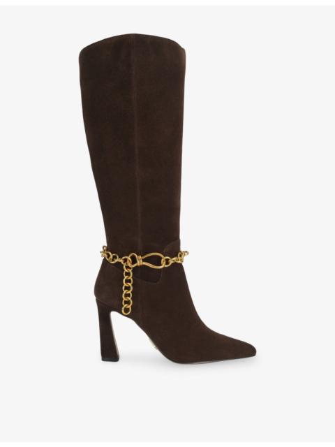 STEVE MADDEN Skorcher Suede Heeled Knee-High Boots