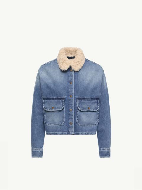 Moncler Teddy Trim Denim Shirt