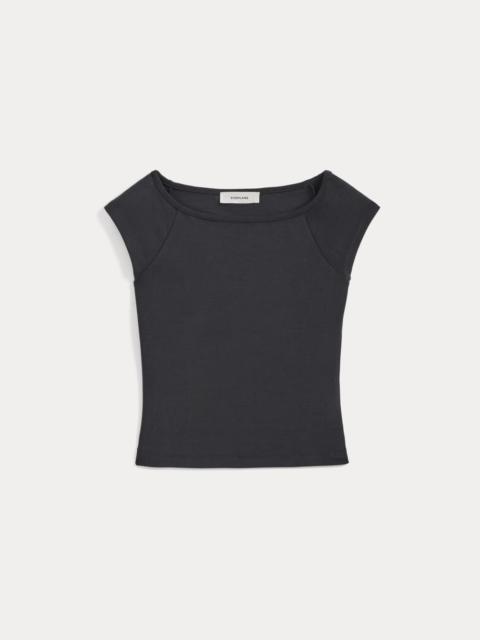 EVERLANE BOATNECK CAP-SLEEVE TOP IN BUTTERKNIT
