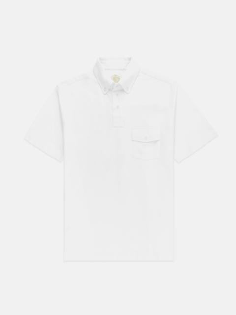 J. PRESS WHITE BUTTON DOWN COLLAR POLO SHIRT