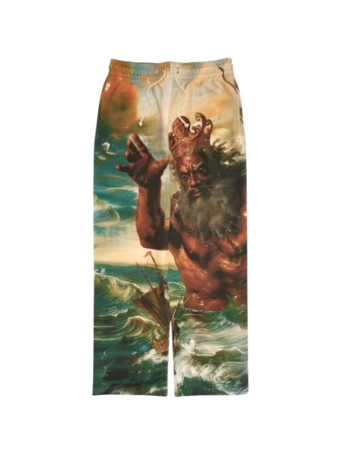 DENIM TEARS printed poseidon's revenge track pants