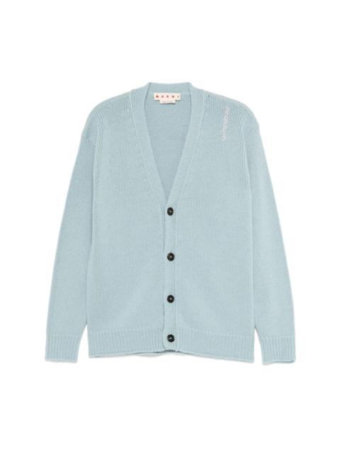 logo-embroidered cardigan
