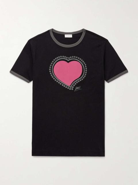 【Dries Van Noten】Slim-Fit Appliqued Printed Cotton-Jersey Dries Van Noten Slim-Fit Appliquéd Printed Cotton-Jersey T