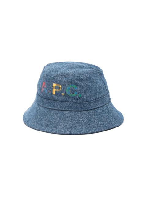 A.P.C. logo-print bucket hat