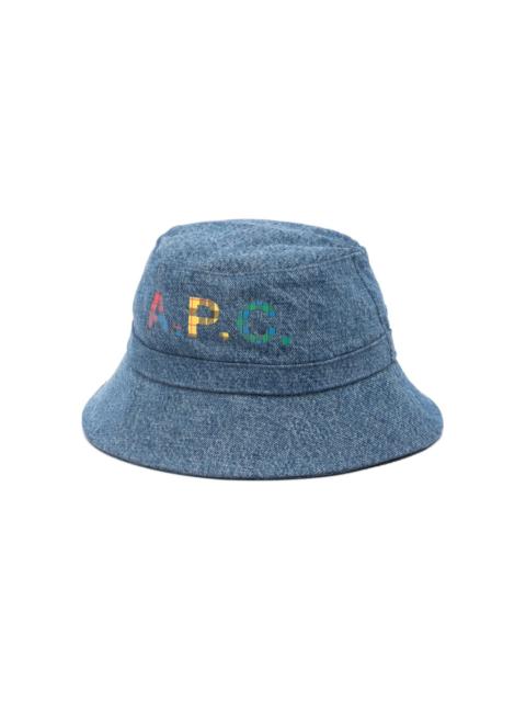 logo-print bucket hat