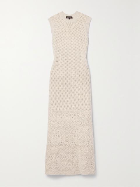 Loro Piana Engadin pointelle-knit cashmere maxi dress Cream