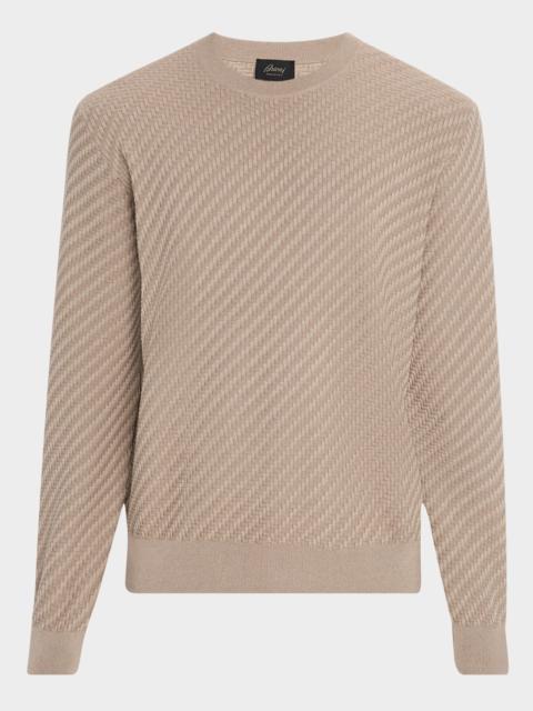 Brioni Men's Basketweave Crew Sweater