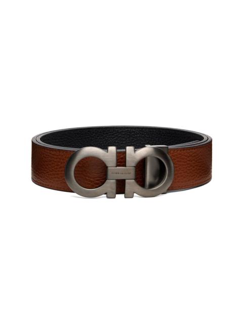 FERRAGAMO Tan Reversible & Adjustable Gancini Belt