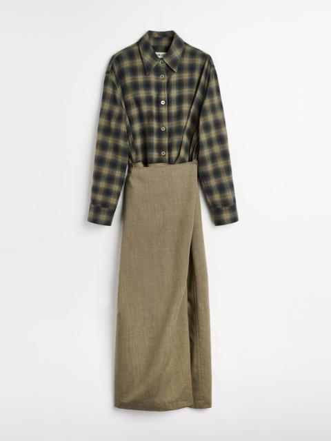 Our Legacy Twisted Shirt Dress Yukon Check Woolton