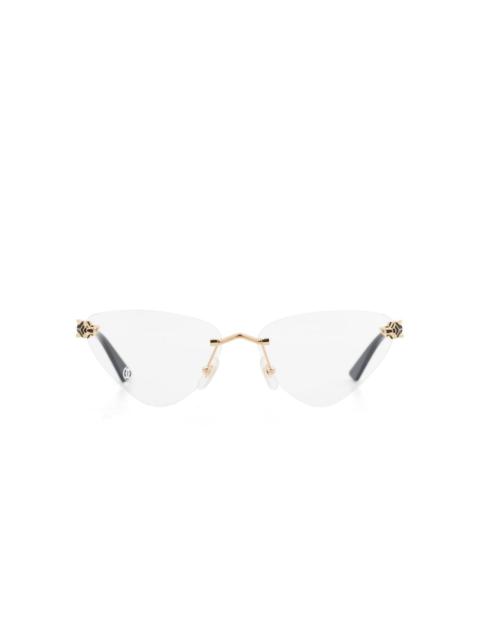 cat eye-frame metallic glasses