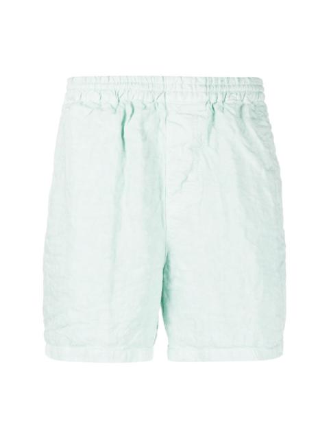 elasticated linen shorts