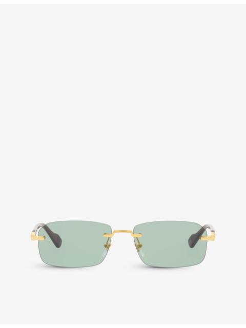 GUCCI 사이트맵 직사각형 프레임 폴리 아미드 선글라스