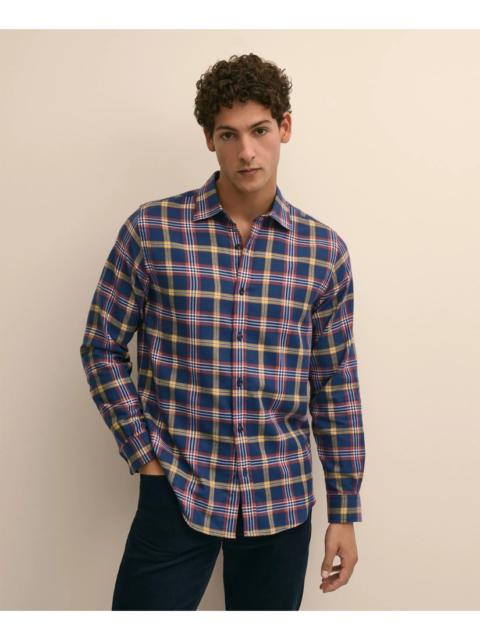 Brooks Brothers Cotton-Brushed Wool Tartan Sport Shirt