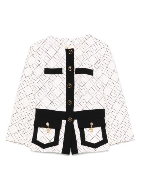 ELISABETTA FRANCHI geometric-pattern button double-crepe jacket