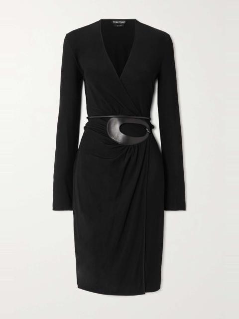 TOM FORD Belted jersey wrap dress
