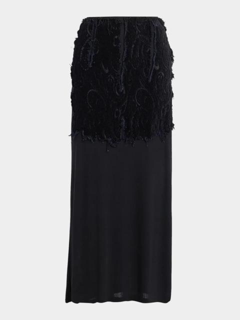 MM6 Maison Margiela Textured Paisley Maxi Skirt