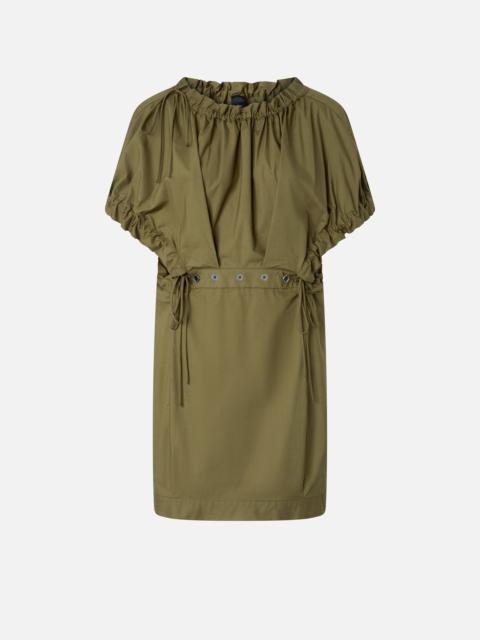 PINKO SHORT POPLIN DRESS WITH GATHERS AND EYELETS