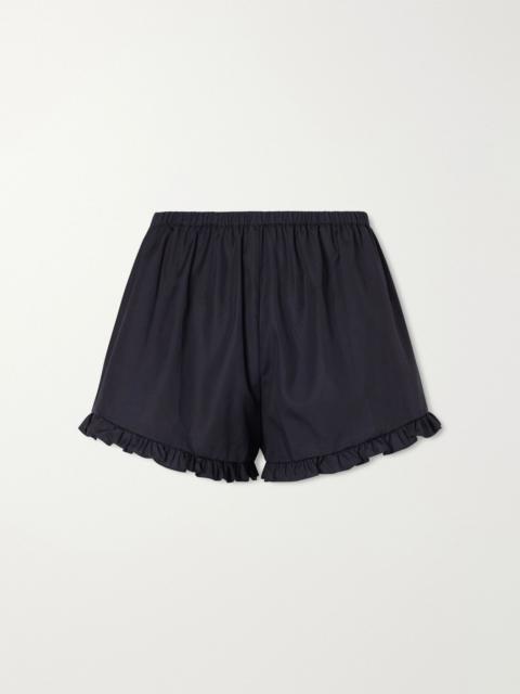 Hunza G Ruffled cotton-poplin shorts Black
