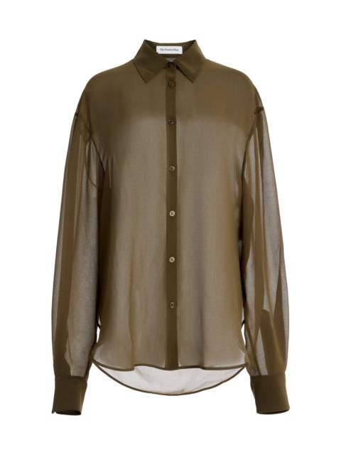 The Frankie Shop Peri Georgette Shirt green