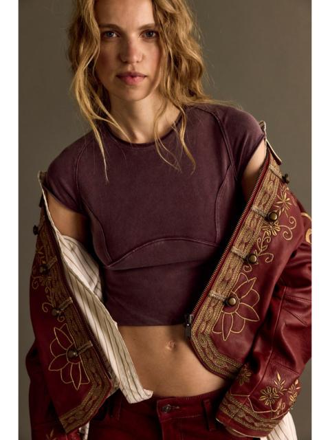 FREE PEOPLE We The Free Protagonist Cropped Cap Sleeve Tee