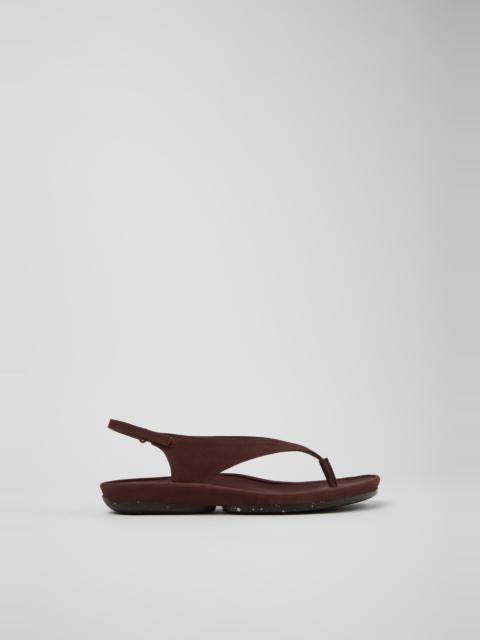 CAMPERLAB Brown Nubuck Leather Sandals for Women.