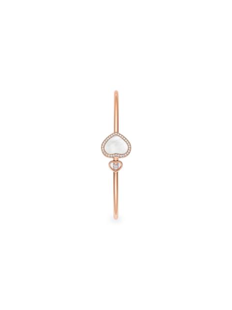 Chopard Women's Happy Diamonds Happy Hearts 18K Rose Gold, 0.19 TCW Diamond & Mother-Of-Pearl Bangle - White