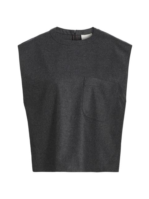 TWP Women's Wool & Cashmere Muscle Tee - Charcoal