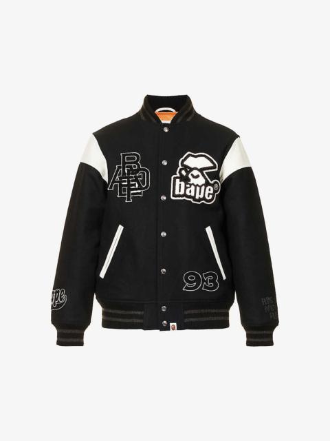 A BATHING APE® Switch branded wool-blend varsity jacket